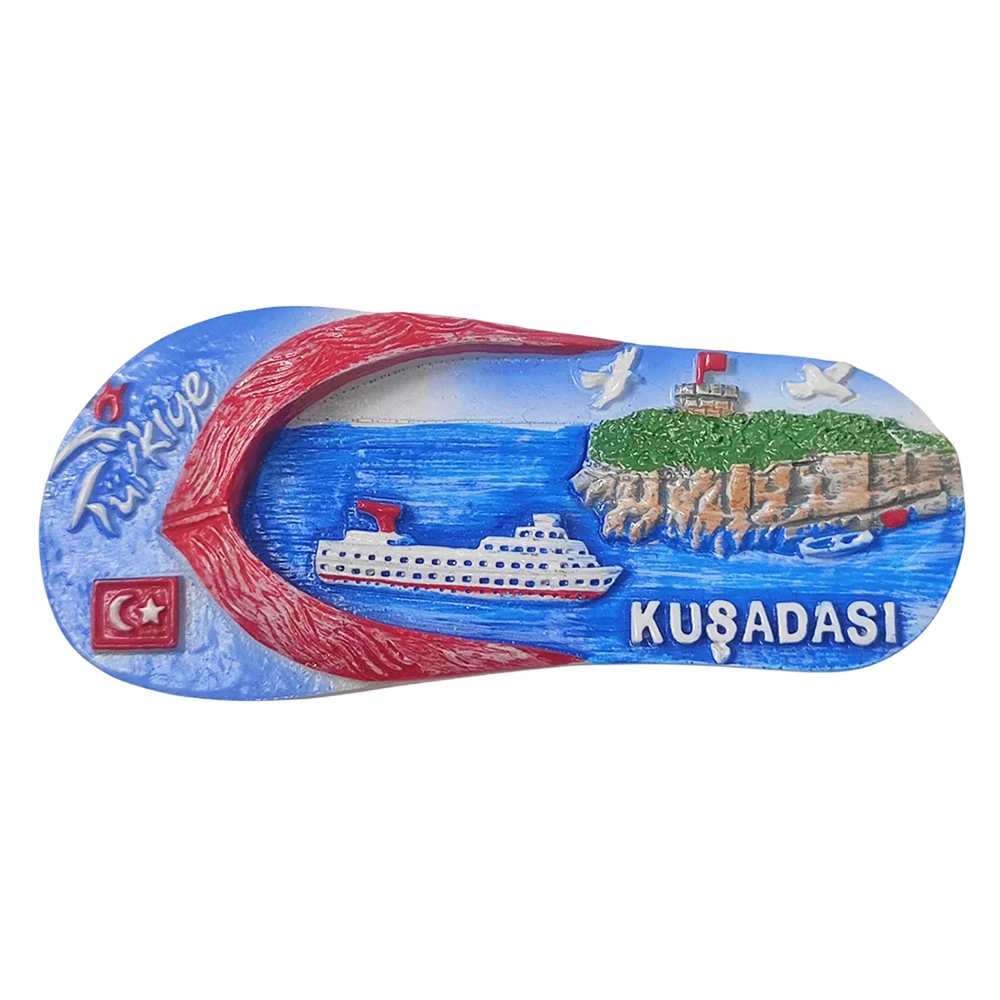 Kusadasi Turkey 3D Fridge Magnet Souvenir Gift Resin Handmade Kusadas Refrigerator Magnet Home Decoration Collection