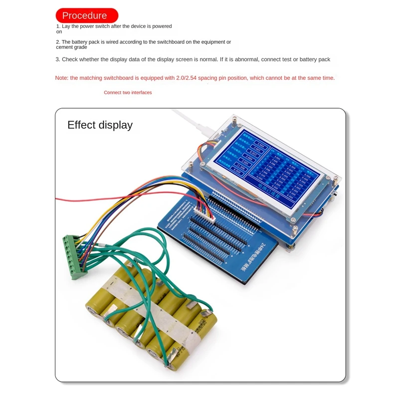

Battery Pack Voltage Tester Voltage Tester With Expansion Board+Power Cord 3Mv Differential Pressure Repair Equalizer