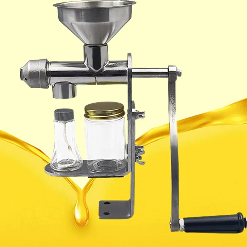 Manual Oil Press Machine Stainless Steel Cold Hot Press Oil Maker for Nuts Seed Home Oil Presser Maker Machine 6