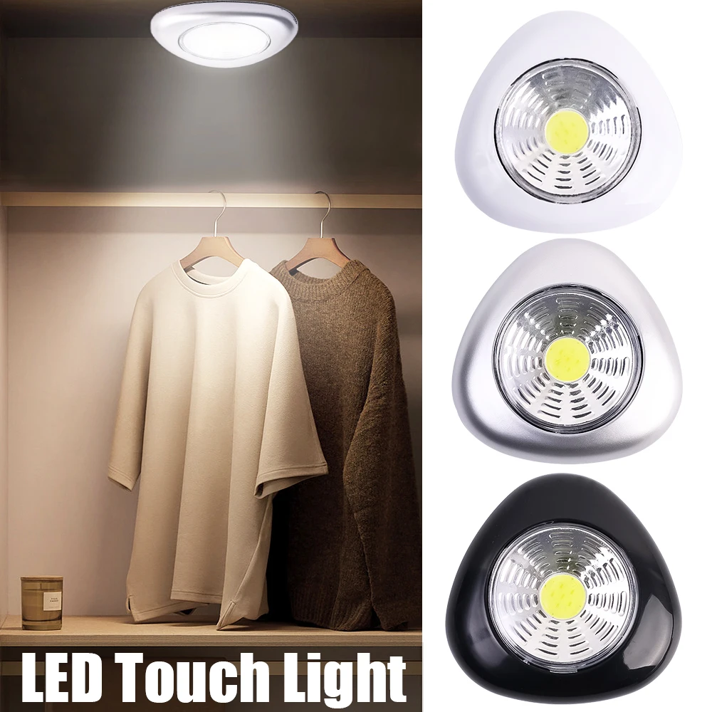 

COB LED Touch Light Battery Powered Wireless Eye Protection Small Night Light For Wardrobe Cabinet Kitchen Wall Lamp Lighting