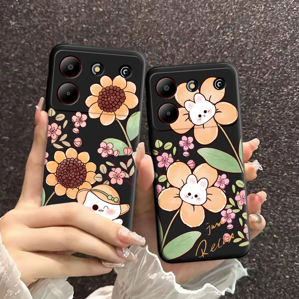 Natural Soft Silicone Floral TPU Phone Case - Beauty Back Cover Protector