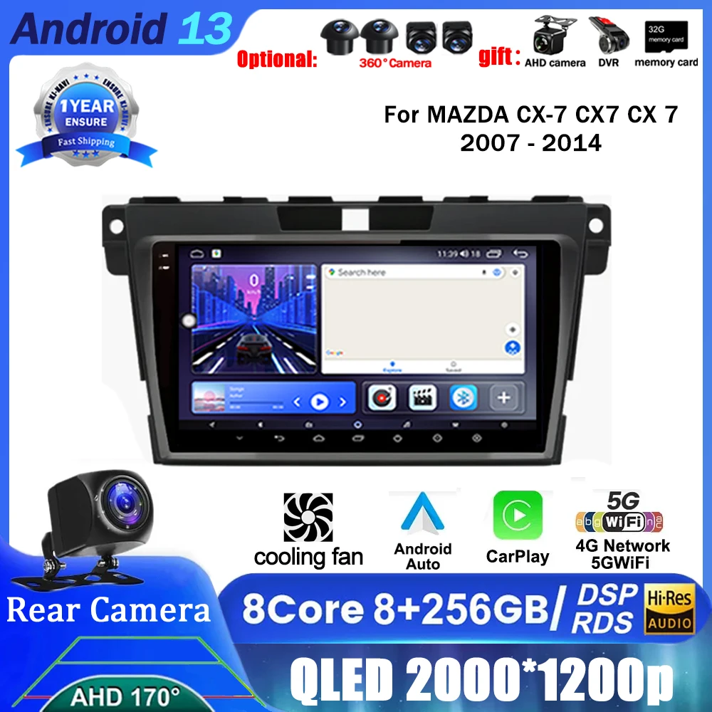 

Android 13 For MAZDA CX-7 CX7 CX 7 Car 2007 2008 2009 2010 2011 - 2014 GPS Navigation Radio Multimedia Player DSP No 2Din 2 Din