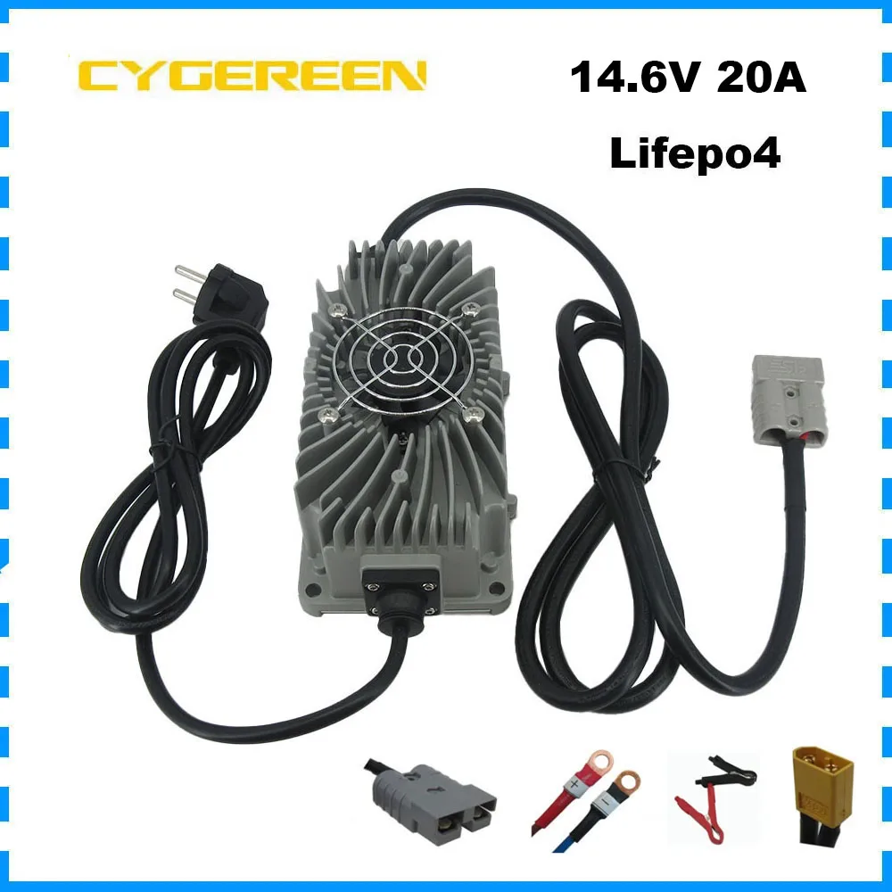 

Waterproof 12V 12 Volt 20A 4S Lifepo4 Fast Charger 14.6V 100AH 200AH Iron Phosphate Forklift RV Solar Battery Fast Charger