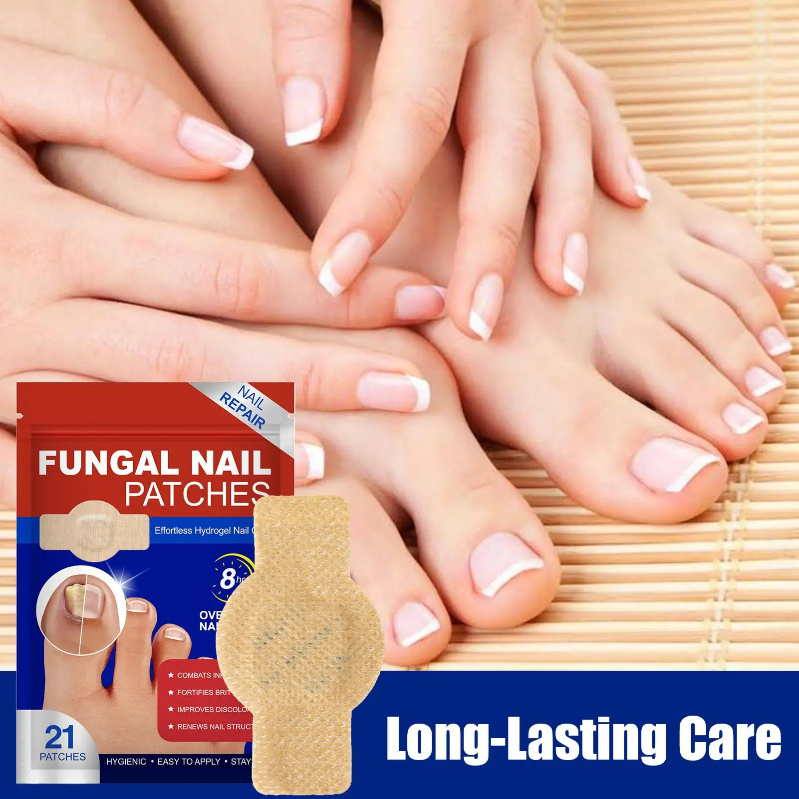 21Patches/bag Toenail Fungus Patch Waterproof Nail Repair Patches Nail Ingrown Correction Stickers For Fungal Nail Patches