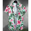 Summer Hawaiian 3D Animal Cranes Printing Shirts Palm Tree Graphic Short Shirts Men Fashion Harajuku Clothing Y2k Tops Blouses 1