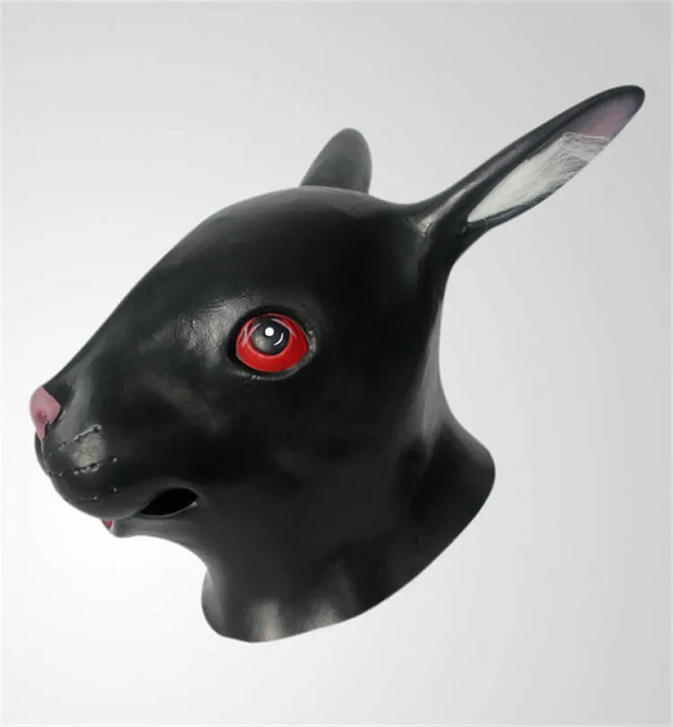 New Halloween Party Cosplay Animal Mask Latex Rabbit Mask Bunny Mask Disguises of Rabbits Face Head Mask FA11 (6)