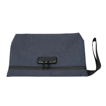 Borsa per odori con password in carbone attivo blu Borsa per nascondere a prova di odore con lucchetto a combinazione per viaggi in ufficio, scuola, casa, per riporre oggetti 1