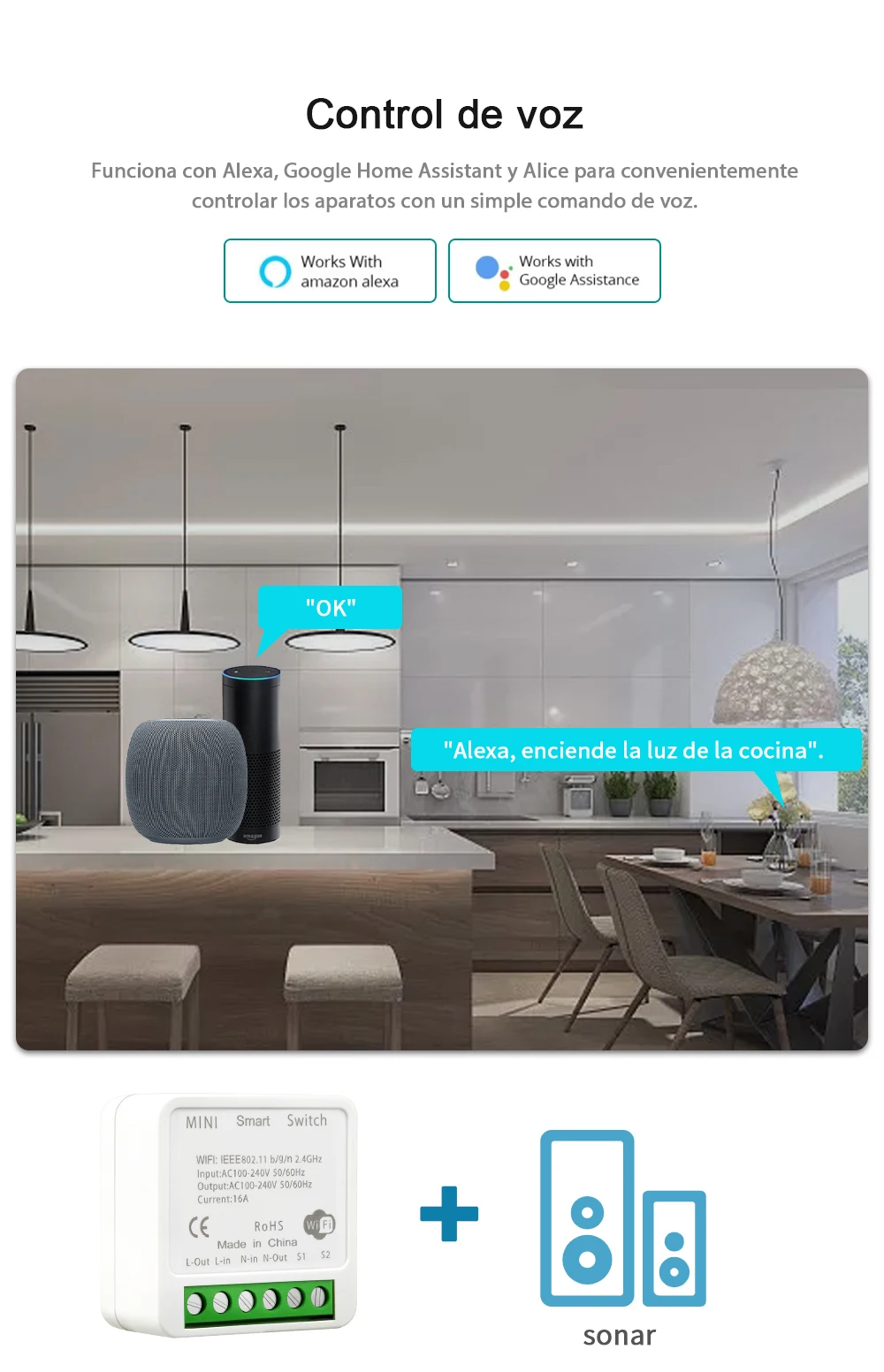 Description Picture 4 of itemWifi DIY Smart Switch Remote Controller 10A/16A Wireless Switches Smart Home tuya Smart Life APP Control Via Alexa Google Home