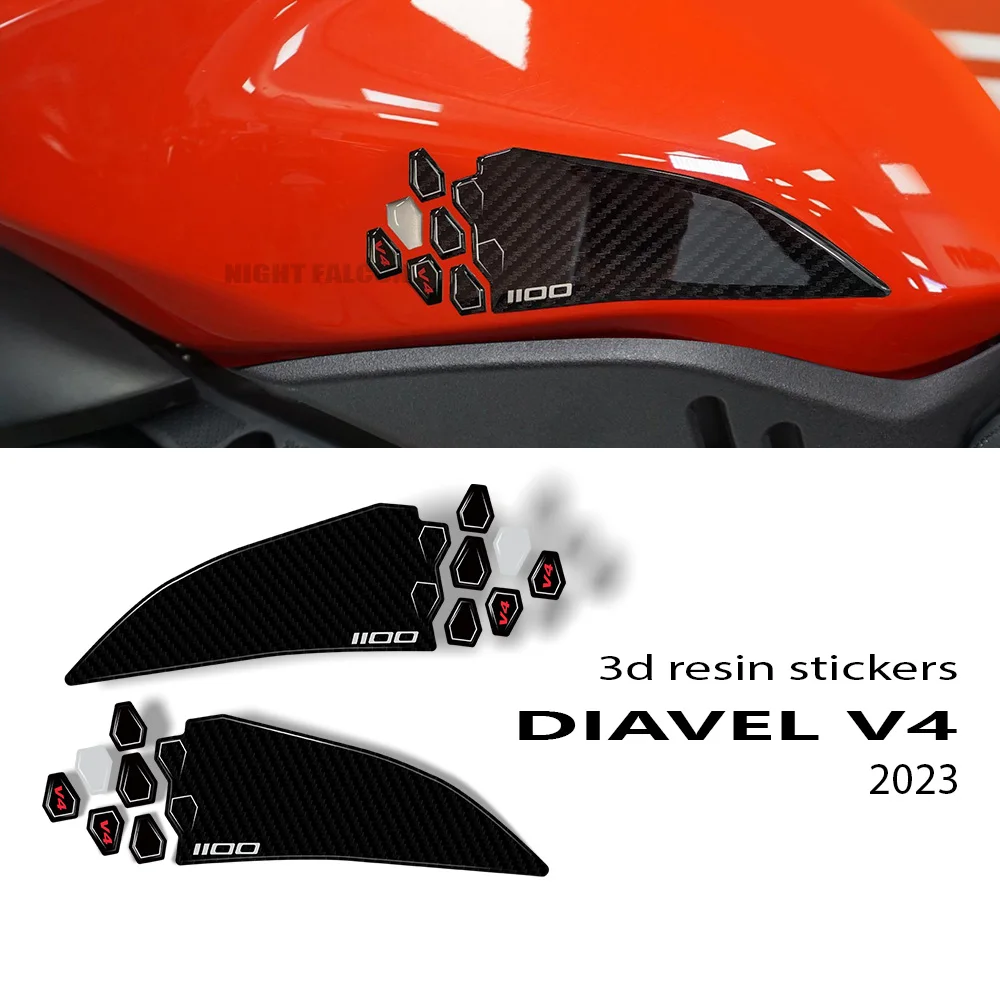 

3D наклейка для мотоцикла Ducati демоel V4 демоel v4 2023-аксессуары защитная накладка на бак 3D набор наклеек из эпоксидной смолы