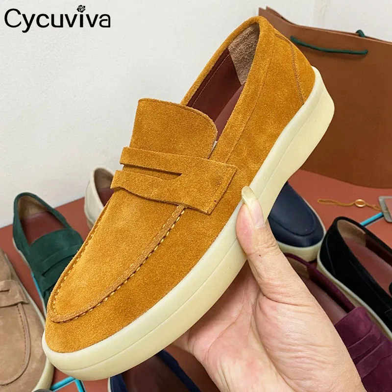 

Hot Cow Leather Loafers Men Casual Shoes Shallow Slip-on Platform Leisure Mules Flat Bussiness Shoes Male Summer Walk Men Shoes