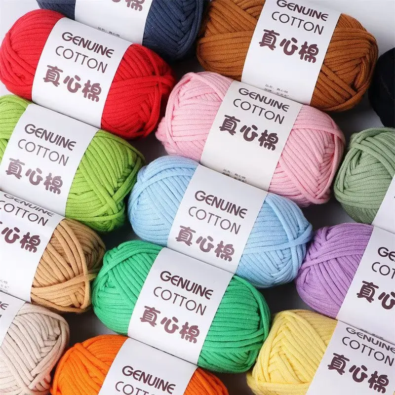 1Pc 50g 80m cotton hollow Yarn For crochet nylon round hand Knitting Yarn bag cushion mat DIY hat shoe Line amigurumi  Threads 6