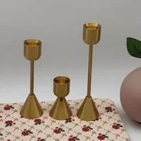 Luxury Golden Color Metal Candle Holders Candlestick Wedding Table Candle Stand New Year Bar Party Candelabra Home Decorations 4