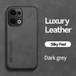 Leather Phone Case with Magnetic Holder and Shockproof Soft Frame - Premium  Cover - Reno 13F 4G 5G (Dark grey)