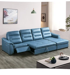 MINGDIBAO Living Room Multifunctional Convertible Sofas Beds Folding Electric Recliner Sofa Bed for Cinema with Storage Box, USB
