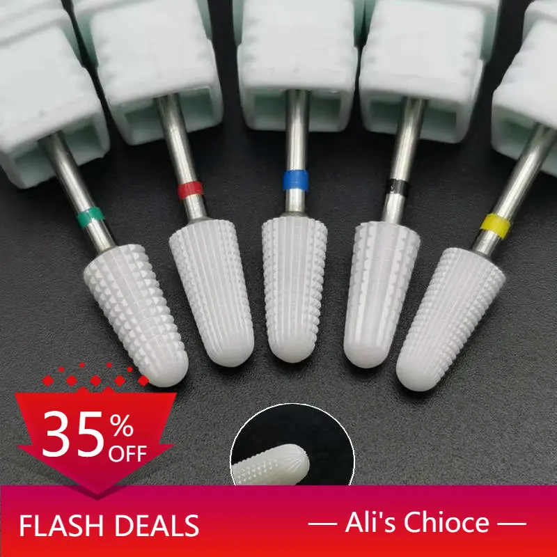 Tornado Nail Drill Bit 3/32” Ceramic Milling Cutter Smooth Round Top