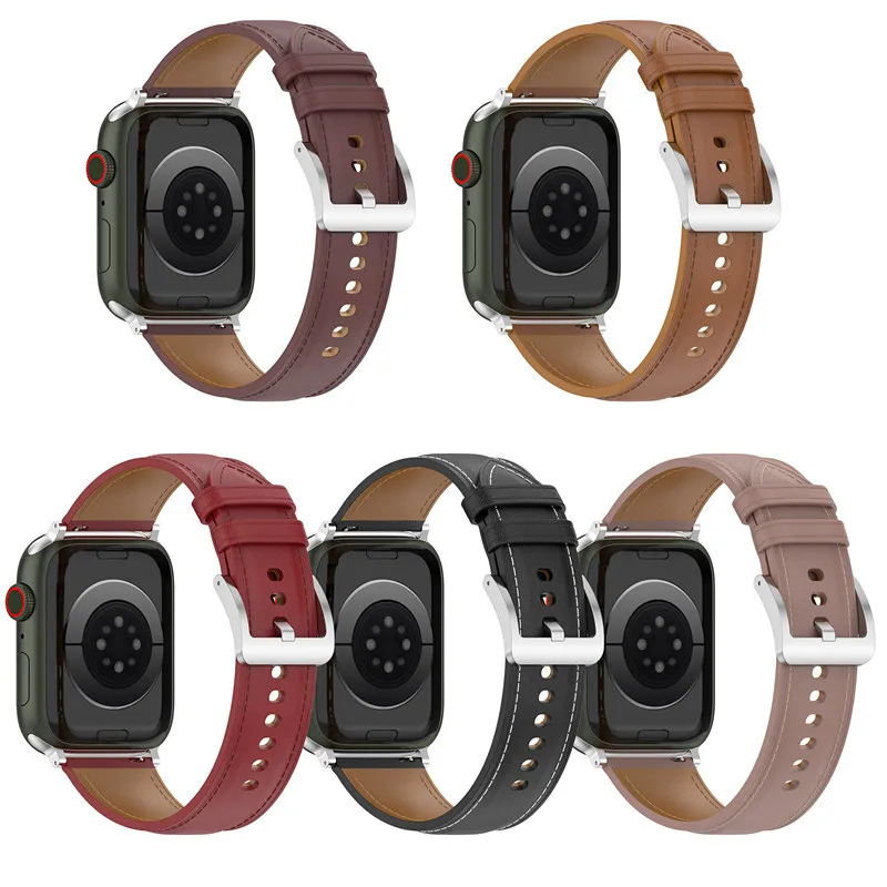 가죽 루프 팔찌 벨트 밴드 애플 시계 7 6 SE 5 4 42MM 38MM 44MM 40MM 스트랩 iWatch 41MM 45MM