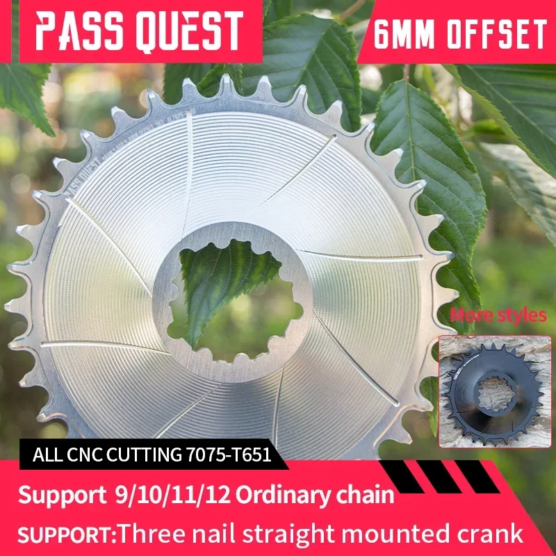 

PASS QUEST 28-36T Narrow Wide Chainring for SRAM GX SX XX Direct Mount Crank 6mm Offset 3 Nails Chainwheel