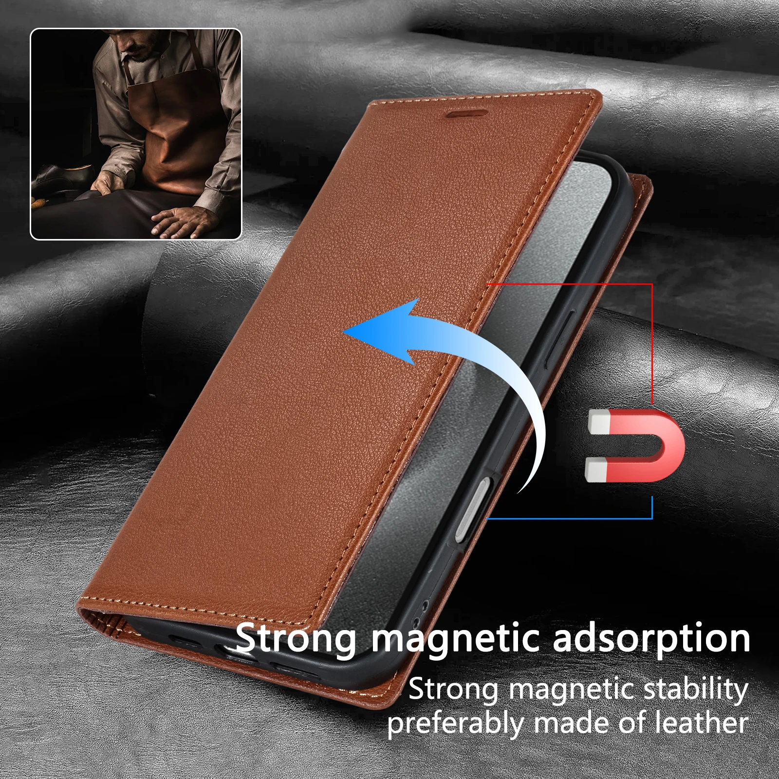 Sleek Retro Flip Leather Wallet Case with Card Slot Holder