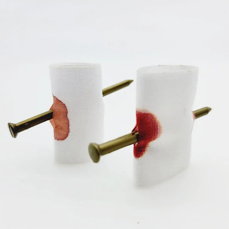 Fake Nail Through Finger Prank Toy Kids Novelty Magic Friend Halloween Scare Trick Joke Toy 1-5PCS