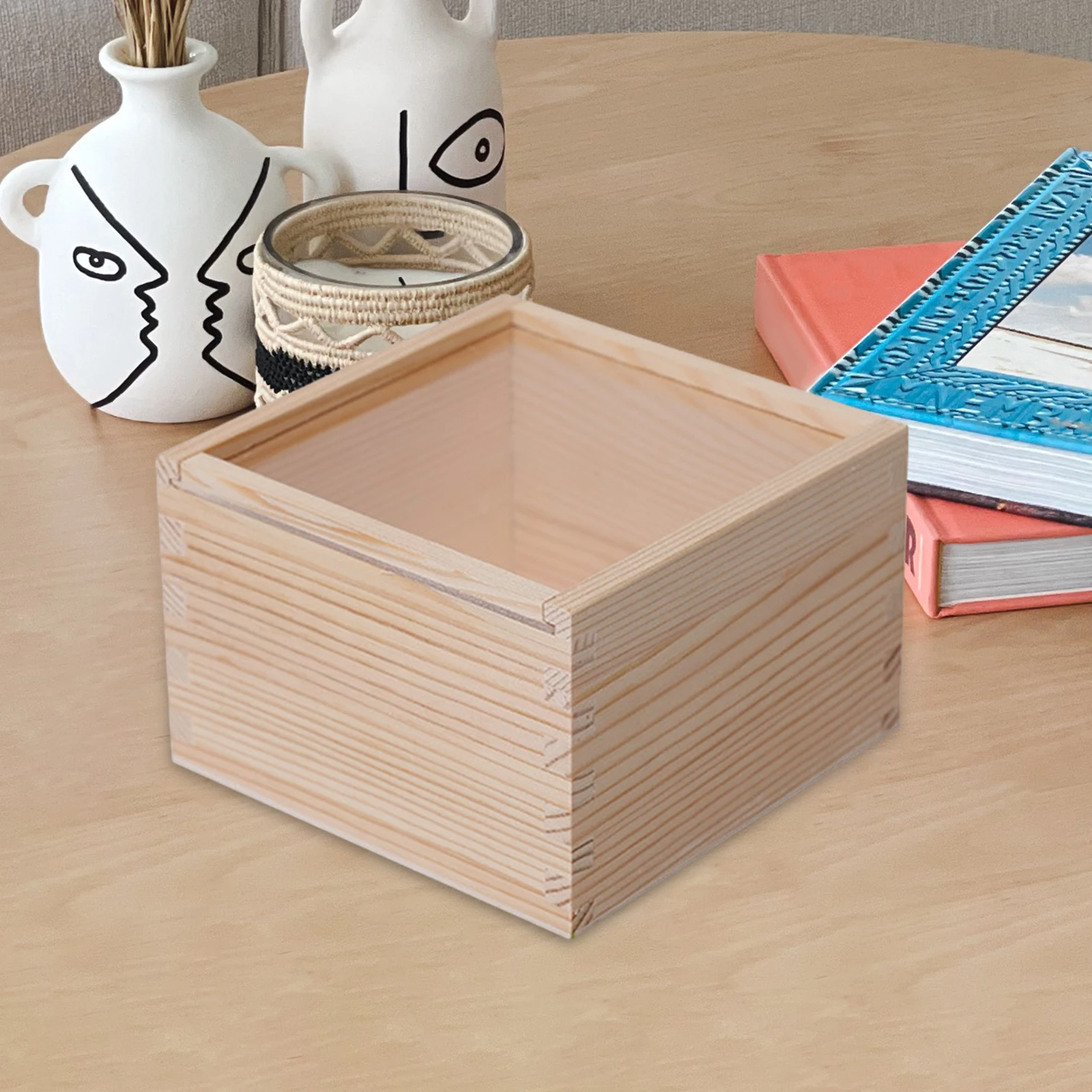 木箱 ジュエリーディスプレイケース 透明アクリル蓋付き ジュエリー