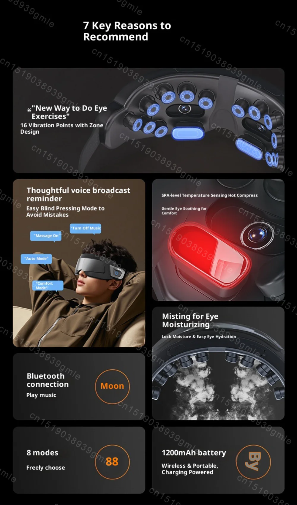 Electric Eye Massage Device Steam Misting Relieve Eye Fatigue Eyes Massage Device Eye Acupressure Relaxtion Massager