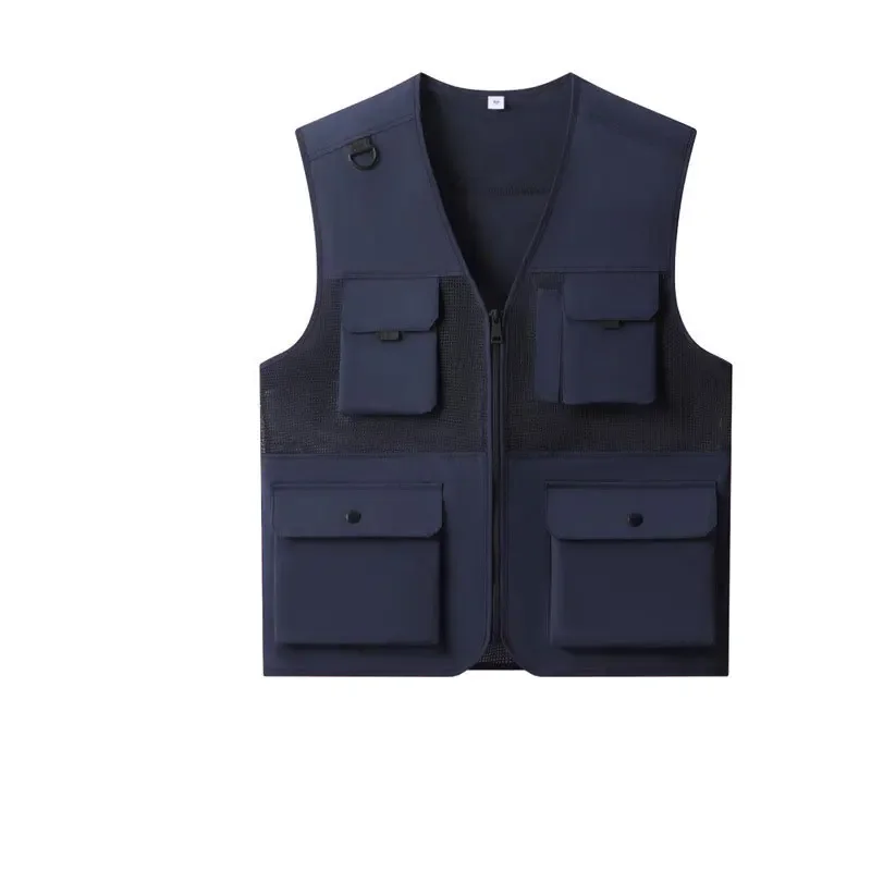 V 넥 멀티 포켓 통기성 빠른 건조 작업 조끼 남자 야외 하이킹 낚시 사냥 사진 메쉬 양복 조끼 chaqueta
