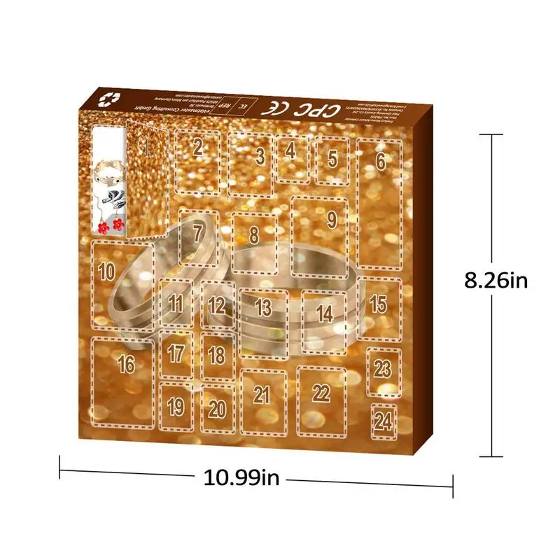 Christmas Advent Calendar Countdown Calendar Toys Portable Boxes Christmas Advent Surprises Exquisite Girls Jewelry 24-Day Kids Teens And Women