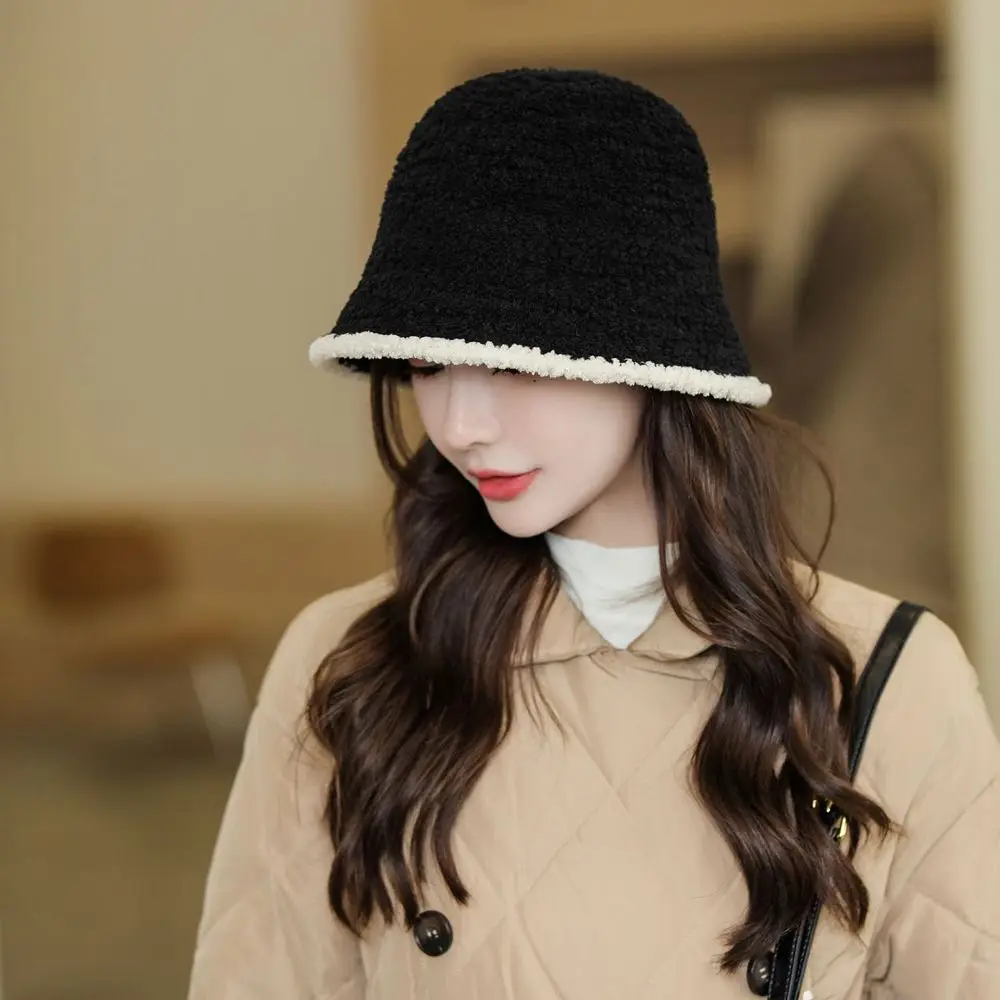 

Зимняя ветрозащитная теплая японская шерстяная плотная Панама шапочки в Корейском стиле женская шапка вязаная шапка