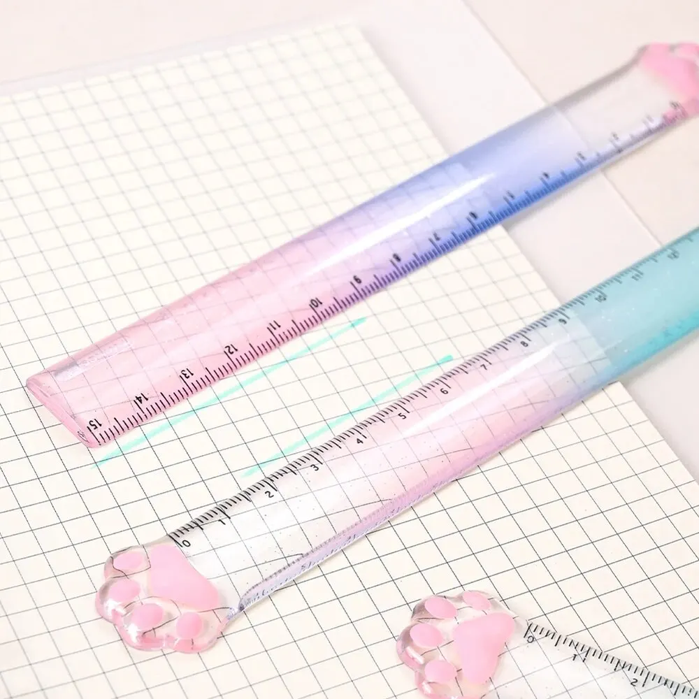 Cats Paw Ruler 3Style Twingo Transparent Gradient High Value Student Stationery Drawing Gauge