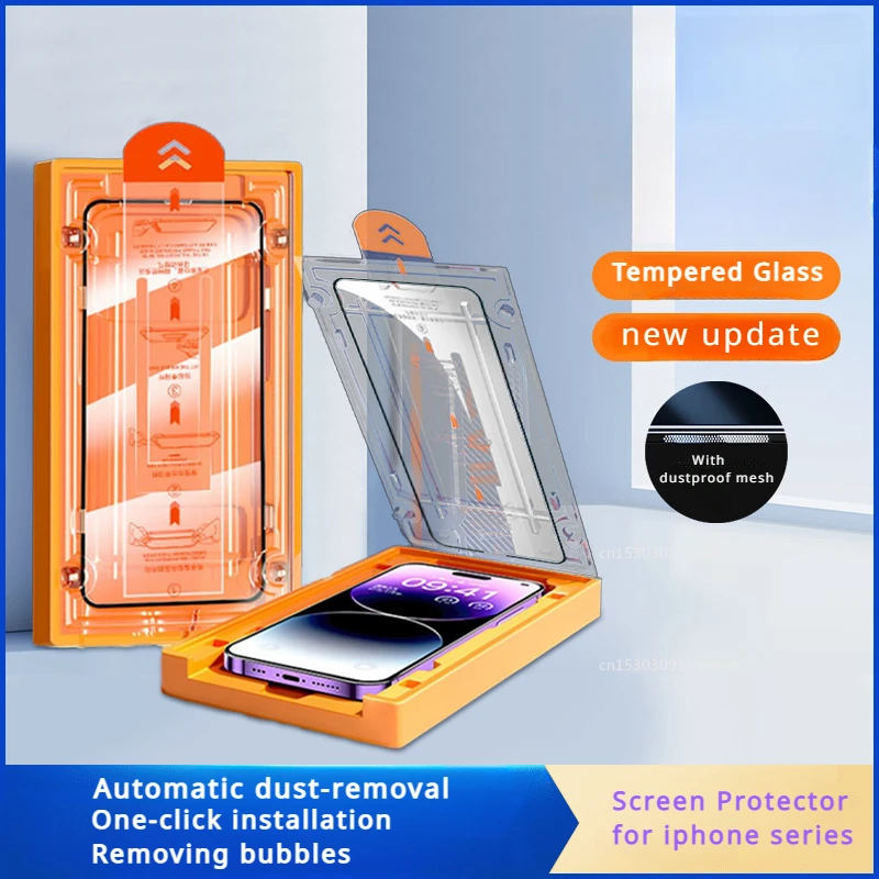 Защитная пленка из закаленного стекла HD/для iPhone, защита экрана с набором инструментов для iPhone 15 Pro Max 14 13 12 11 Pro XS Max 14 15 Plus