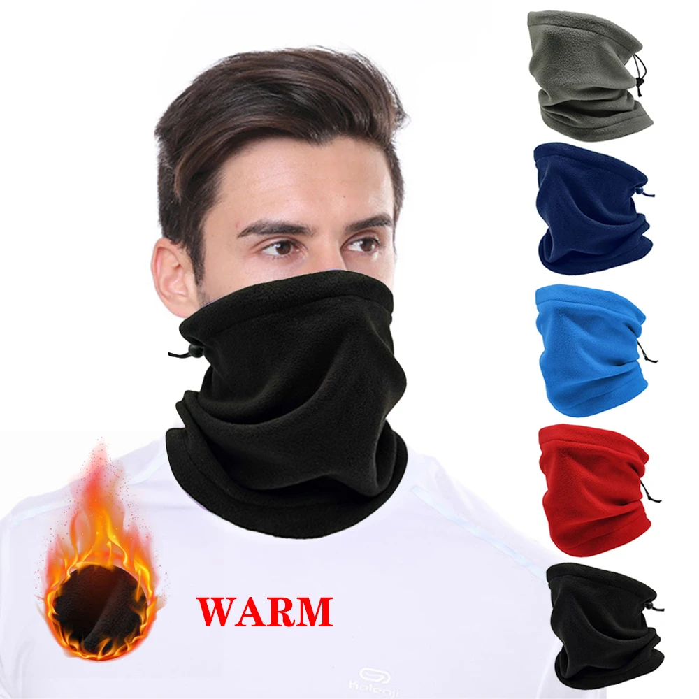 New Winter Fleece Neck Gaiter Warmer Cold Weather Ski Face Mask Scarf For Men Women Balaclava Half Face Mask Gaiter Bandana Tube