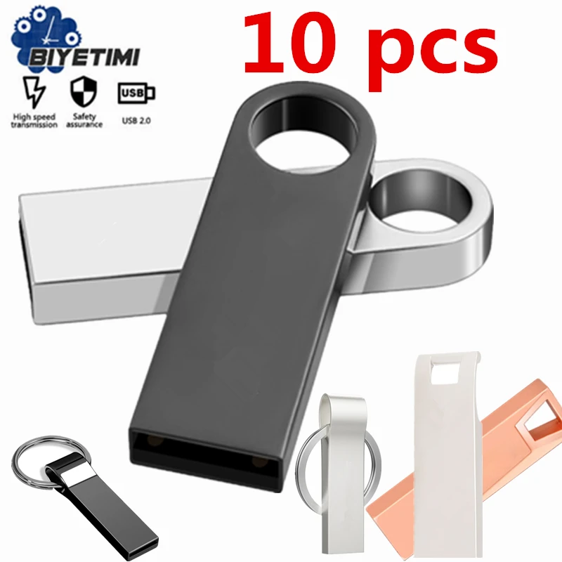 10PCS USB Flash Drive 128gb 64gb High Speed Hanging Buckle Mini Year-end clearance price Pen drive for Memory Stick Pendrive |