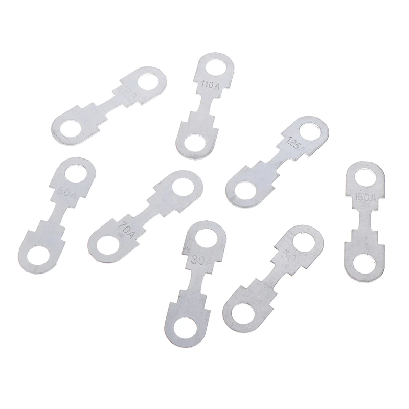 Car Fuses 10Pcs 30A-150A 32VDC Automotive Flat Zinc Sheet Small Fuse Sheet for Car Fuse Round Hole Insert Auto Parts