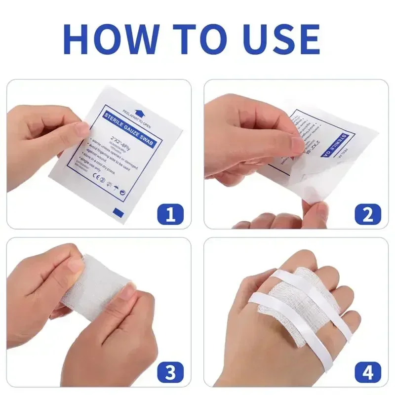 Gauze Pads Wound Dressing Care Swabs Cotton Supplies Bulk Products Rolls Wounds Sterile 5X5 Disposable Wrap Stretch Free Latex - AliExpress Sde619c817864475b895495b4fc12bcb2E