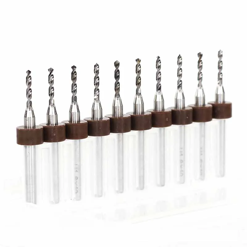 Drill Bit Set 10 Pcs 0.1-3.175mm PCB Print Circuit Board Tip Spiral Flute Carbide Micro Drill Bits For Dremel PCB jewelry Making CNC Engraving drill bit set,drill bits,drill bit