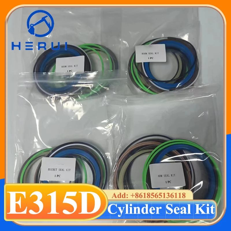 

4Sets E315D Arm Boom Bucket Cylinder Seal Kit for Caterpillar 315D Excavator Hydraulic Oil Seal Repair Kit