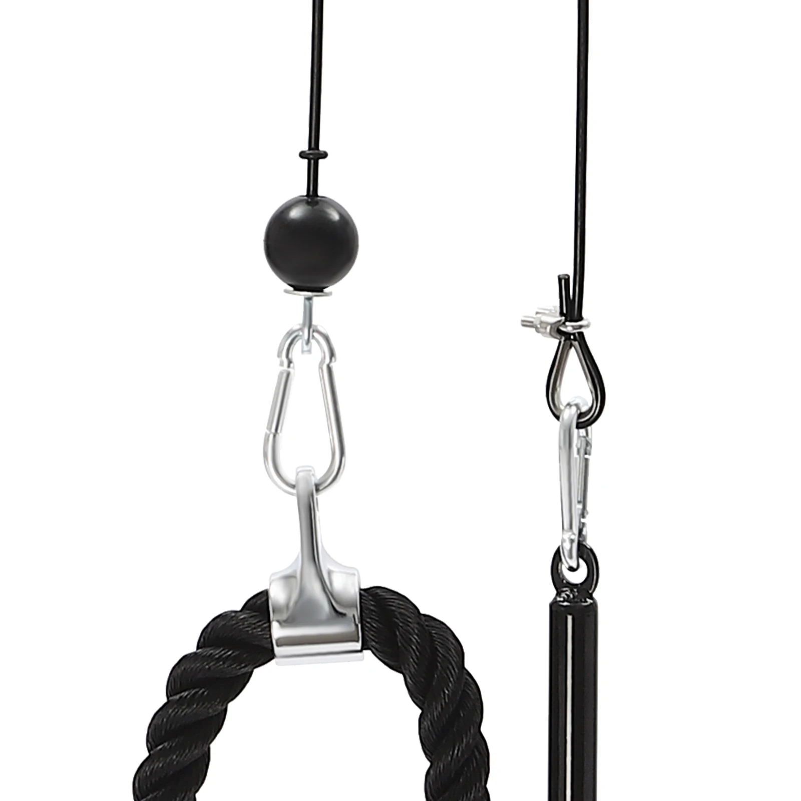 Fitness Weight Pulley Cable Machine System Arm Biceps Triceps Hand Training Equipment 220.46 lbs Capacity W/360° Swivel Top Ring 6
