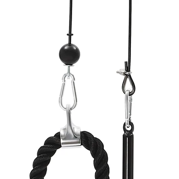 Fitness Weight Pulley Cable Machine System Arm Biceps Triceps Hand Training Equipment 220.46 lbs Capacity W/360° Swivel Top Ring 6