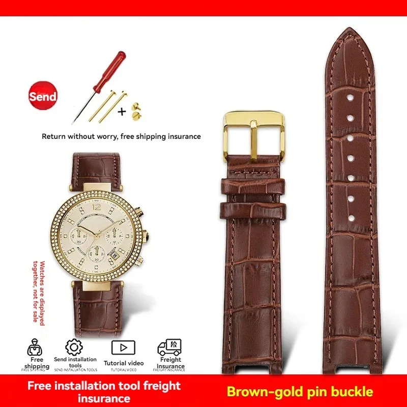 Premium Leather Watch Strap - Notch Cowhide Calfskin Bands (18x10mm & 20x12mm)