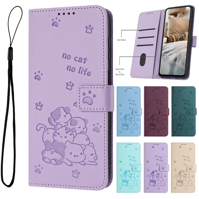 3D Cat Pattern Flip Leather Phone Case - Cute and Stylish Protective Cover