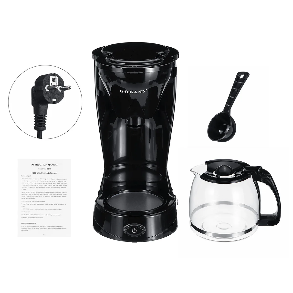 1.5L Electric Dirp Coffee Machime 800W Coffee Maker 12 Cups