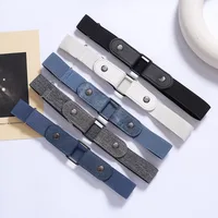 Adjustable Stretch Elastic Waist Band Invisible Belt Buckle-Free Belts Jean Pants Dress No Buckle Easy To Wear Waist Support 2