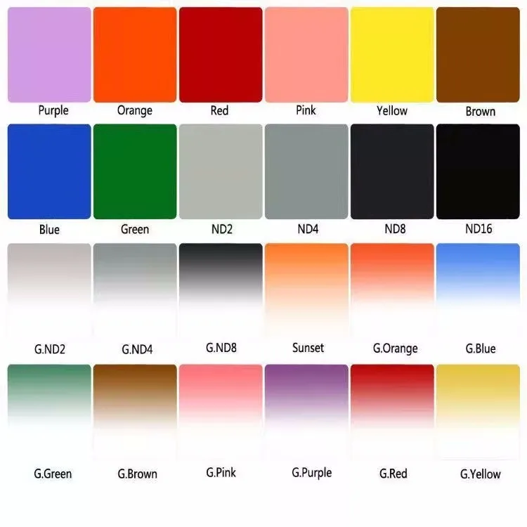 Camera Lens Filter Phone Lens Filter Photography Filter Color Filter square Filters full color filters Graduated color filers for Cokin P