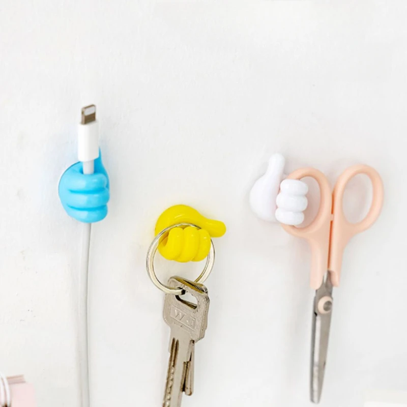 Description Picture 5 of item1/2pc Hand-shaped Holder Glasses Power Cord Charging Line Racks Self Adhesive Mini Hook Car Storag Organizer Gadget Decorations