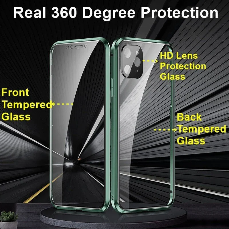 New Magnetic Phone Case Designed for Apple iPhone 11/12,Anti Peep for  Privacy,Double Sided Design of Tempered Glass 360 Full Body Privacy Screen