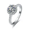Test Positive Solid 18K White Gold AU750 Riing 1CT Moissanite Engagement Ring For Woman Girl Love Best Finger Jewelry With Box 1