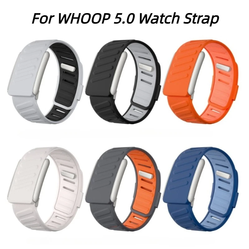 Compatible for WHOOP 5.0 SportFlex Wrist Band Adjustable Silicone Waterproof and Sweatproof Replacement Band Watch Strap