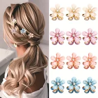6pcs 3pcs 1pc Kids Women Girls Flower Shaped Hair Grab Clips, Faux Pearl Decorative Hair Barrettes Hair Decoration Accessories 2