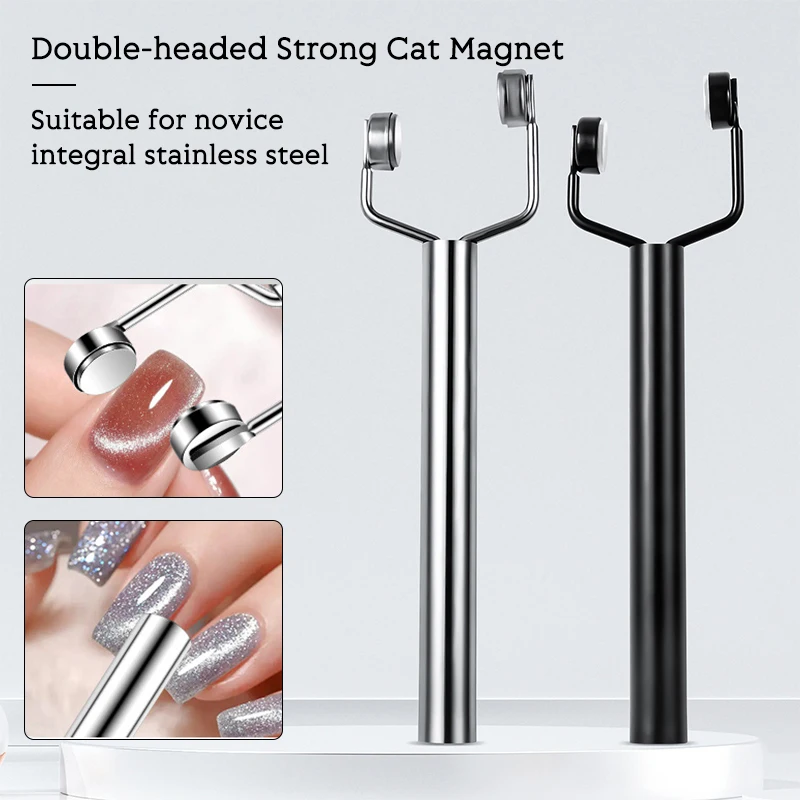 Double Head Strong 3 In 1 Y-Shaped Nail Magnet Cat Magnetic UV Gel Polish Nail Art Tools Manicure Art Magnet Stick Board