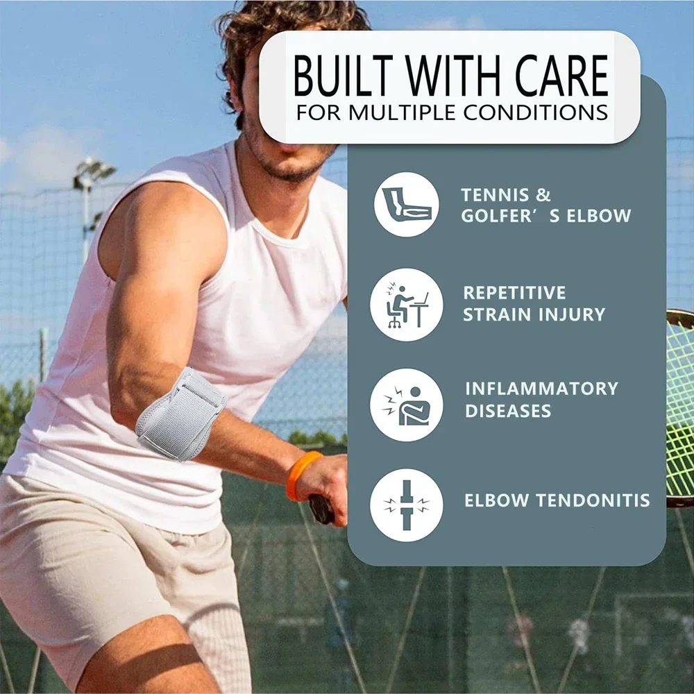 1PC Elbow Brace with EVA Pad Support for Forearm Tension Relief, Adjustable Elbow Strap Pressure Band for Tennis Golfer Baseball